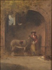 G W NICHOLSON, MAN WITH DONKEY