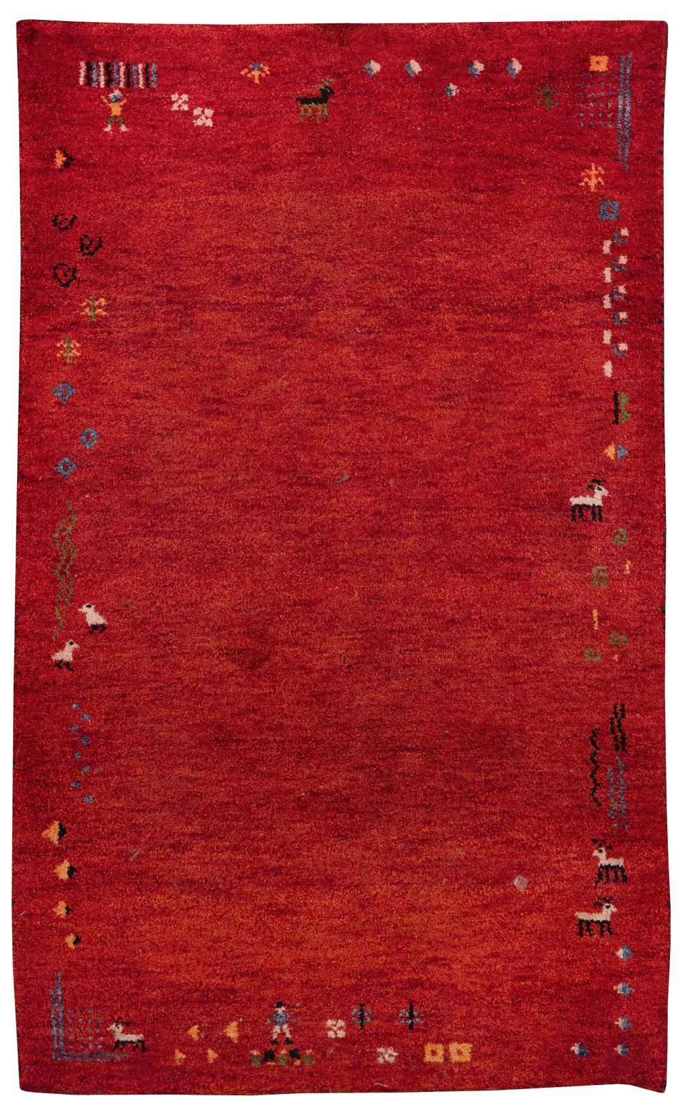 GABBEH RUG: 3'5" X 5'4" 20TH/21ST