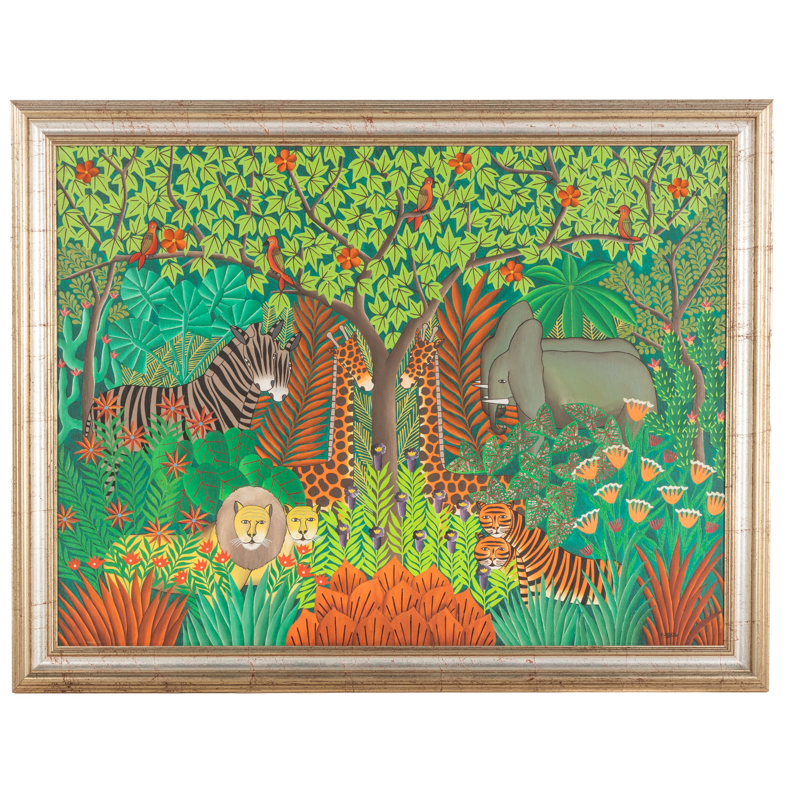GABRIEL ALIX. JUNGLE SCENE, OIL
