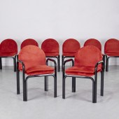 GAE AULENTI, (8) DINING CHAIRS