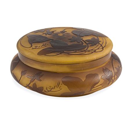 Galle Acid Etched Cameo Glass Box