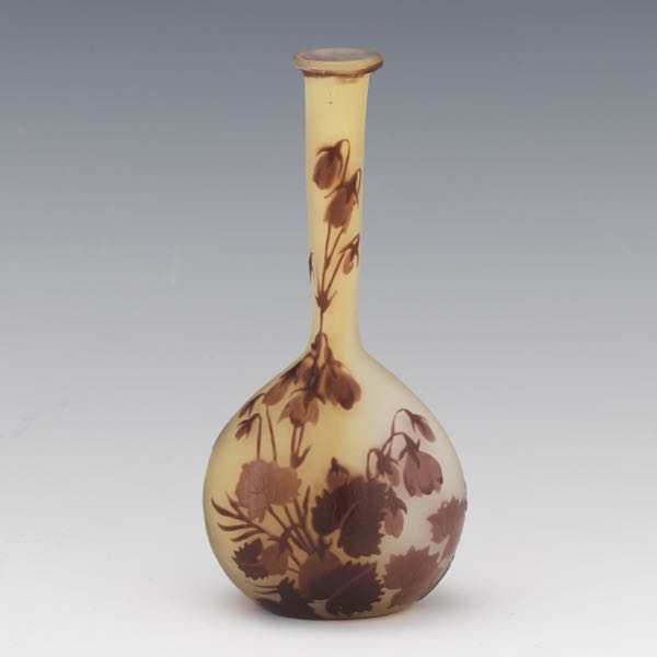 GALLE BELLFLOWER BANJO GLASS VASE