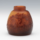 GALLE BULBOUS CAMEO FERN VASE