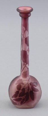 GALLE CAMEO ART GLASS BUD VASE