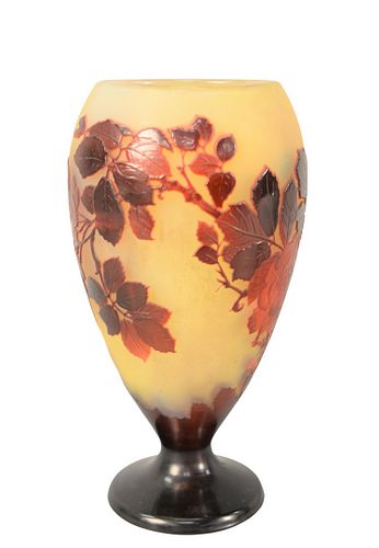 GALLE CAMEO ART GLASS VASE HAVING