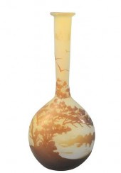 GALLE CAMEO ART GLASS VASE BOT