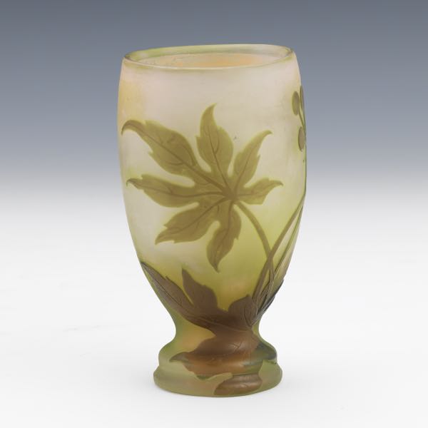 GALLE CAMEO CUT GLASS VASE 5 ¾" x 3
