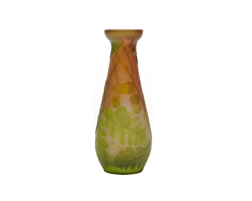 GALLE CAMEO GLASS ACORN AND OAK