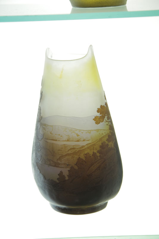 GALLE CAMEO GLASS VASE. Scenic vase