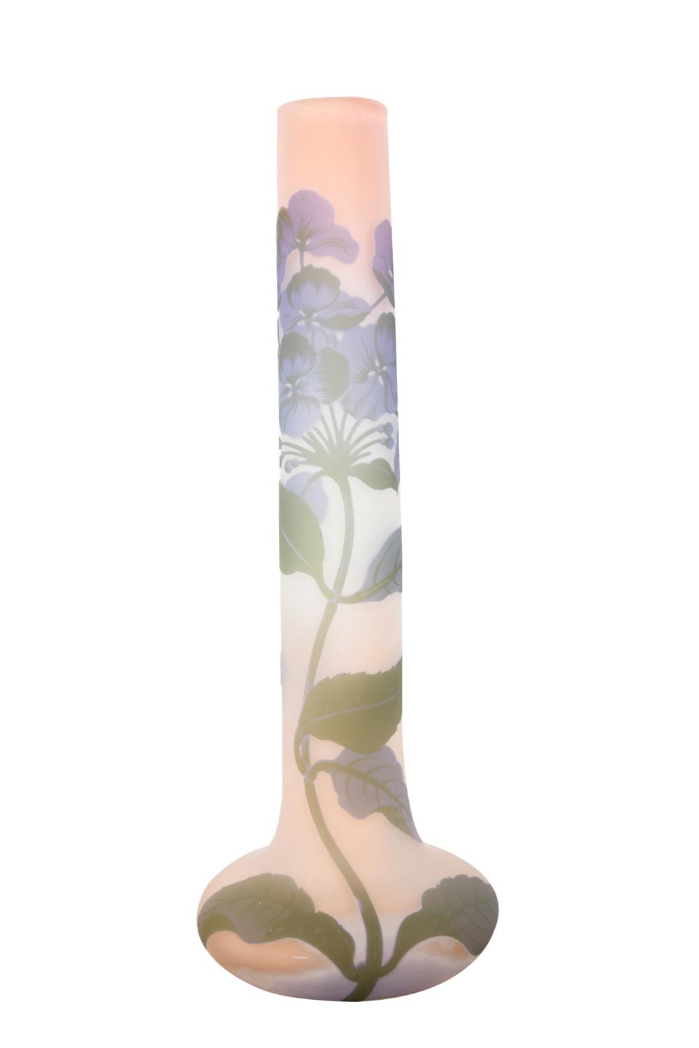 GALLE CAMEO GLASS VASEunsigned 13