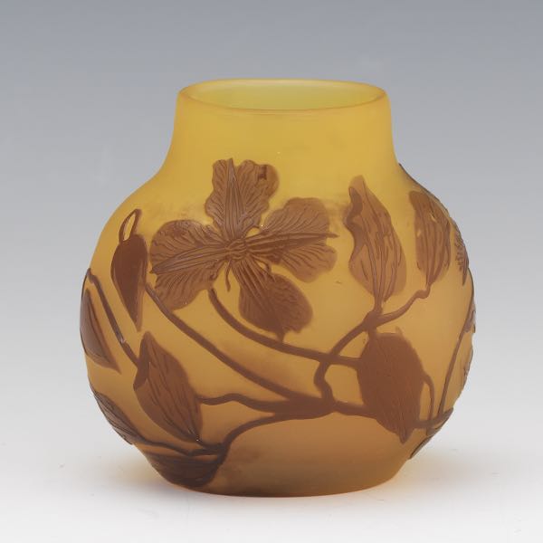 GALLE DOGWOOD GLASS VASE 3 ½"H x