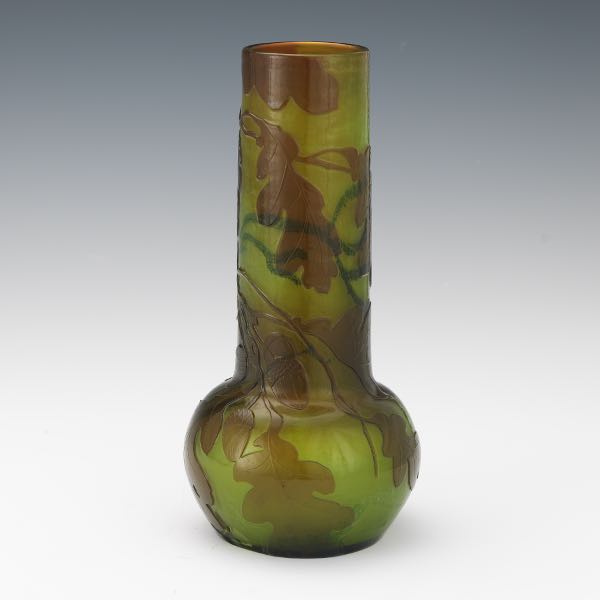 GALLE FIRE POLISHED ACORN VASE 9 ¾"
