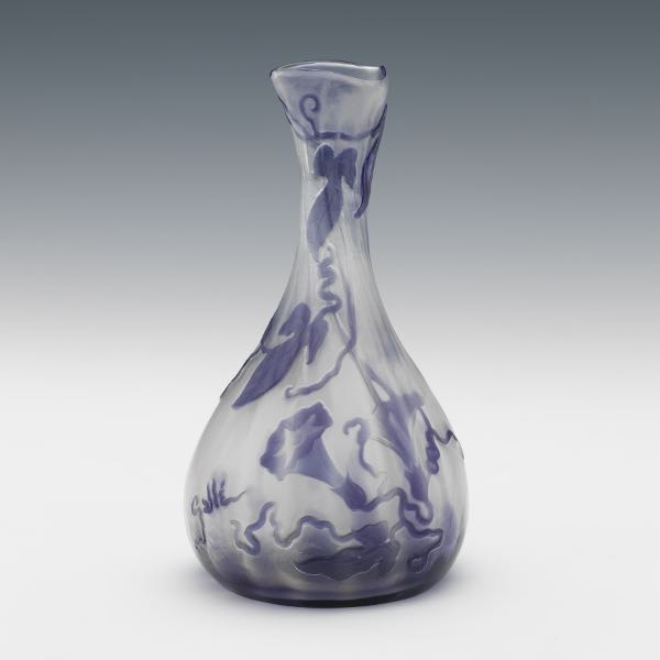 GALLE MORNING GLORY VASE  8" x 4 ½"