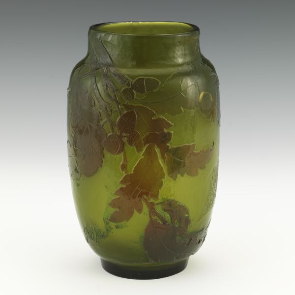 GALLE OAK LEAF VASE, CA. 1895  9 ?"