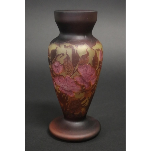 Galle style yellow vase, approx