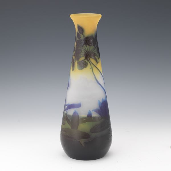 GALLE WATER LILY VASE 12" x 4 ½"