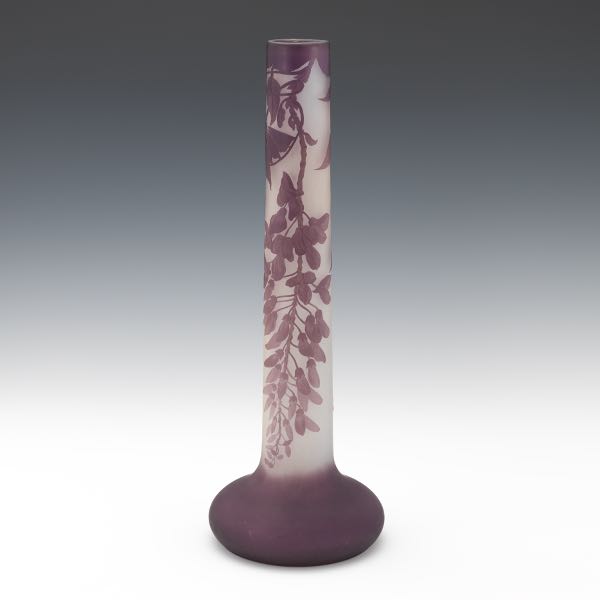 GALLE WISTERIA TALL CAMEO VASE 17
