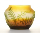 GALLET CAMEO CARVED GLASS FERN