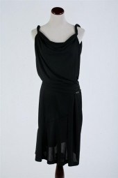 GALLIANO BLACK CREPE DRESS Siz