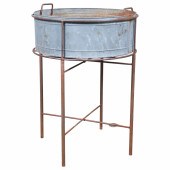 Galvanized and iron planter, g