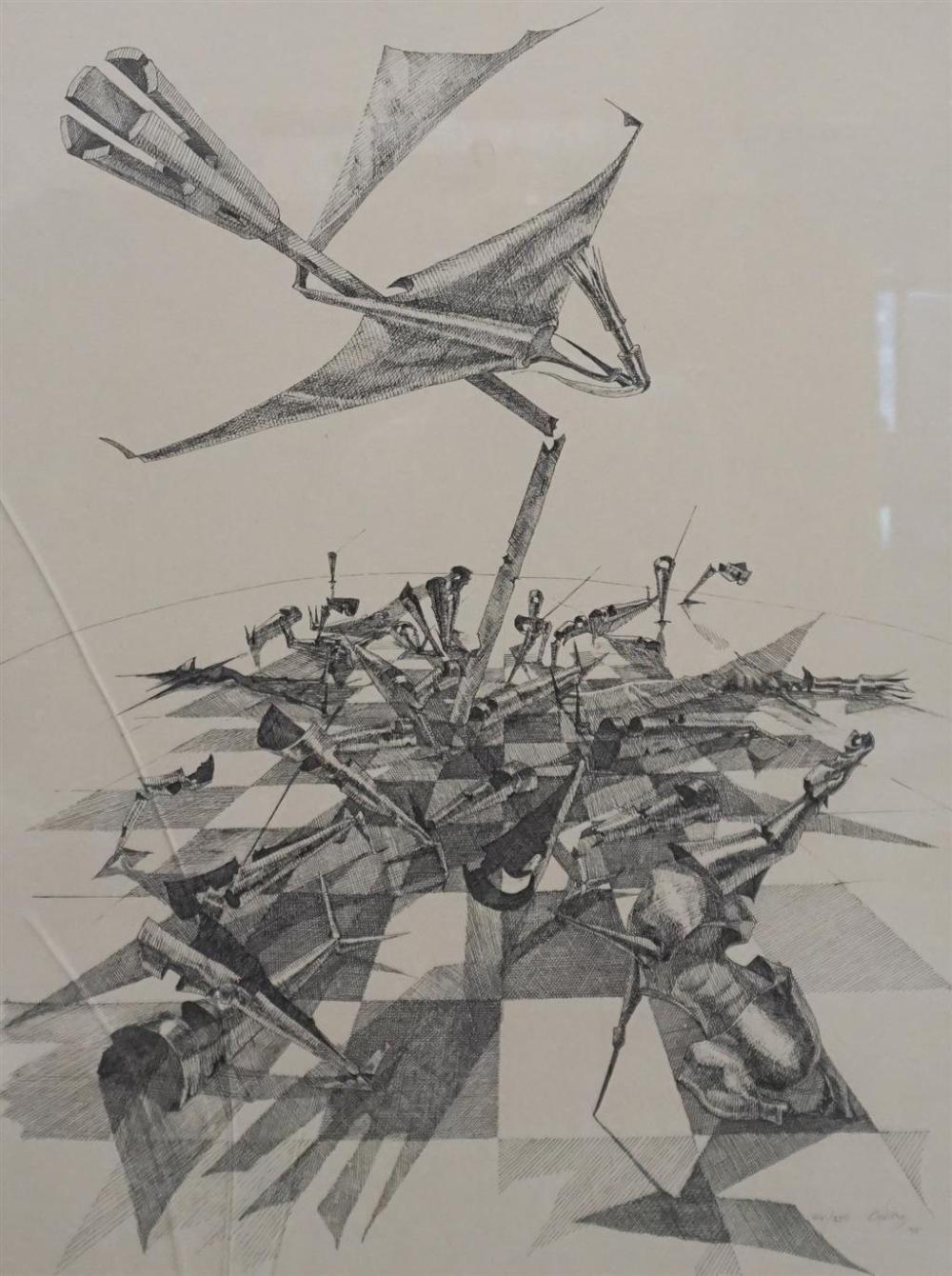 GALVES (?), ABSTRACT, ETCHING,