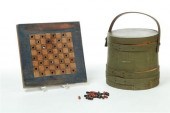 GAMEBOARD AND SUGAR BUCKET.  A