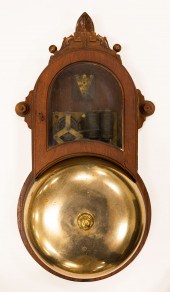 GAMEWELL FIRE BELL Carved oak