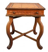 GAMING TABLE, HAVING INLAID SQ