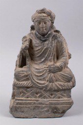 GANDHARAN CARVED GREY SCHIST B