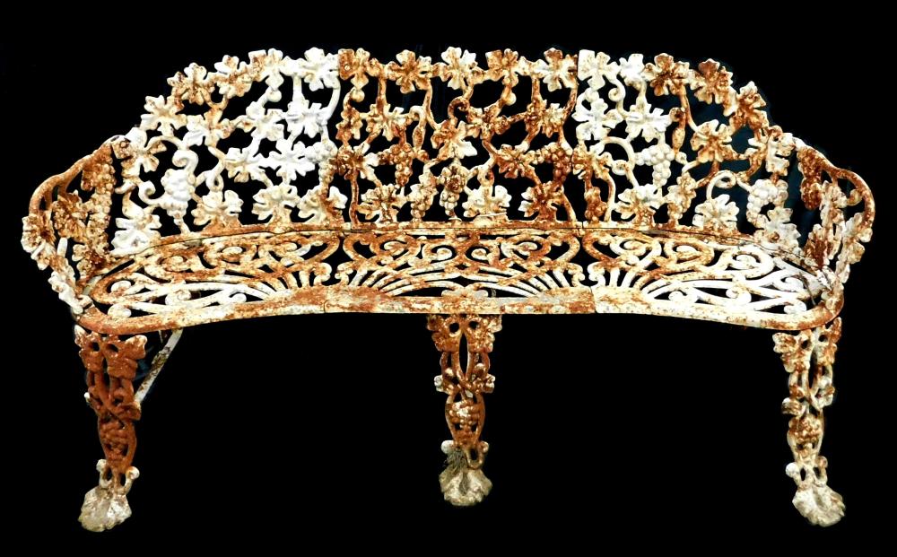 GARDEN: CAST IRON BENCH WITH