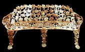 GARDEN: CAST IRON BENCH WITH G