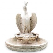 GARDEN FIGURAL DUCK MARBLE FOU