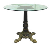 GARDEN: IRON PEDESTAL TABLE BA