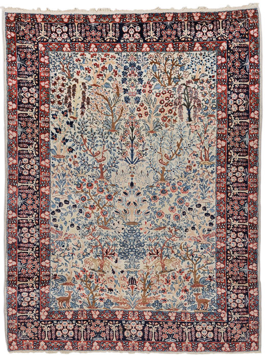 Garden Kerman Rug Persian, early
