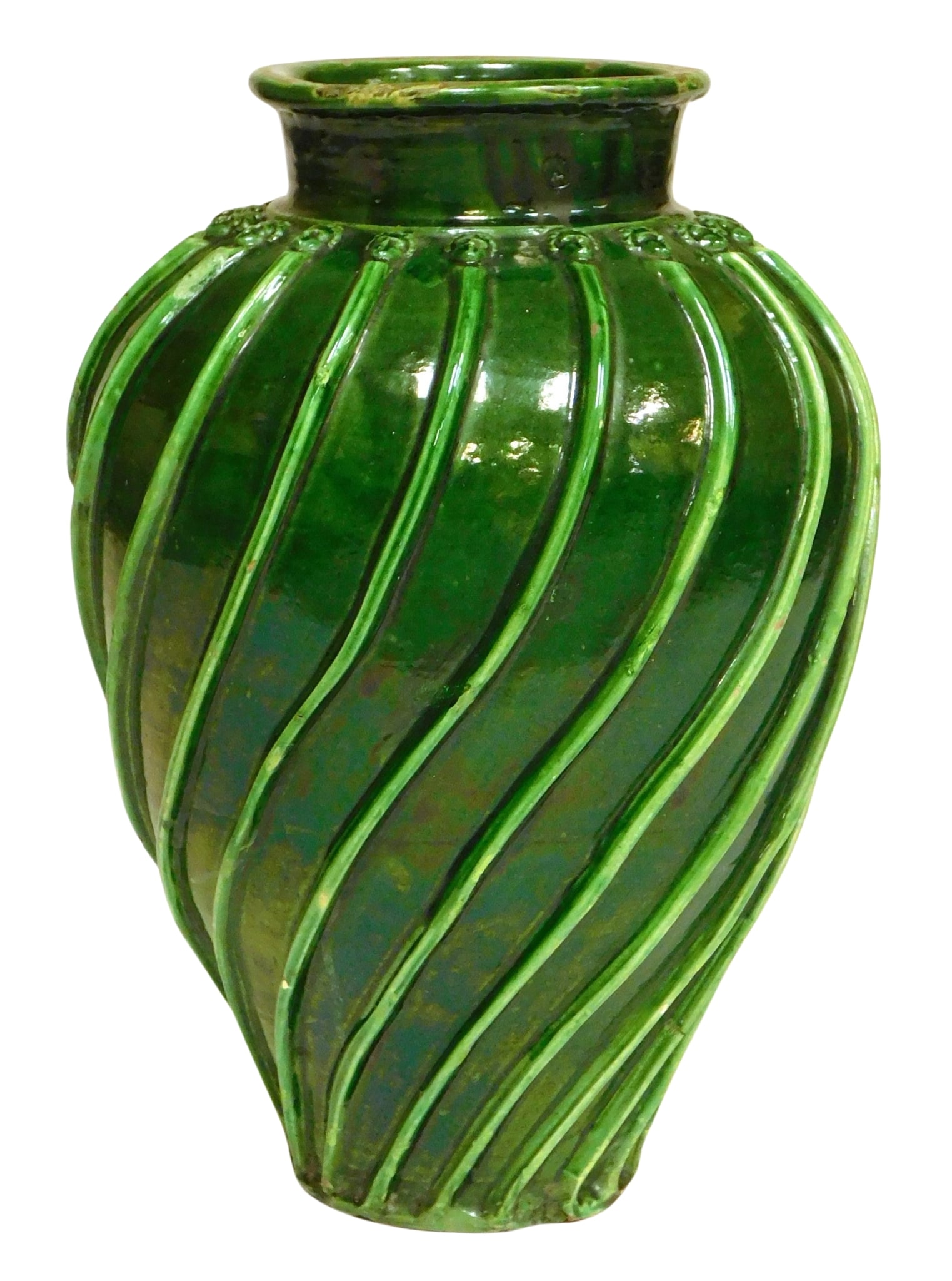 GARDEN: LARGE GREEN GLAZE URN