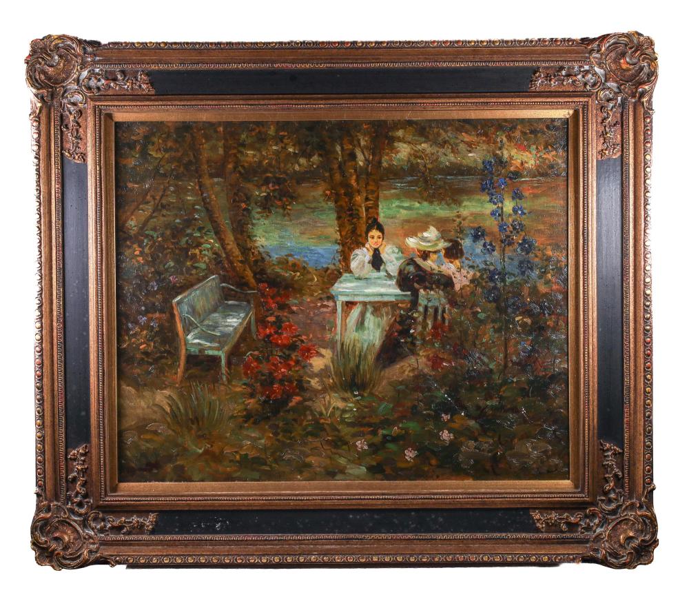 GARDEN PARTY OIL PAINTING