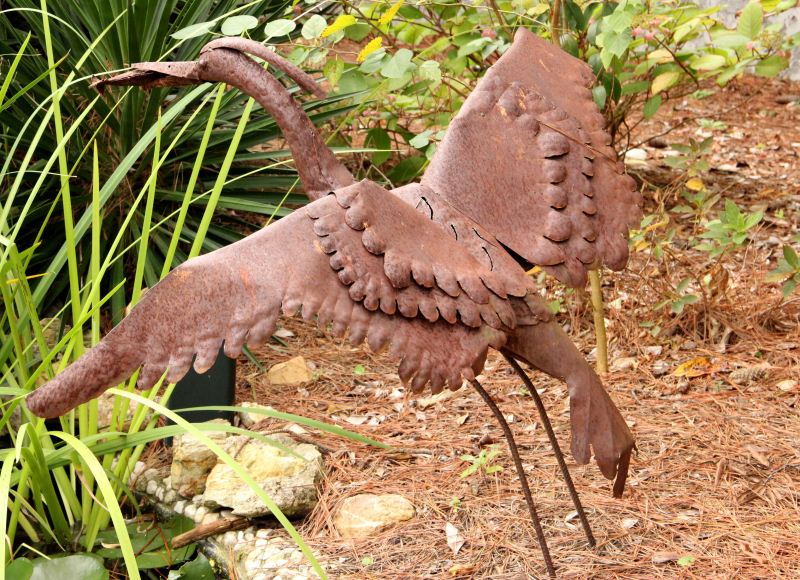 Garden Sculpture of a Craneartist