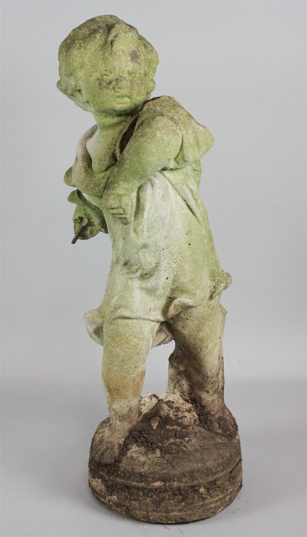 GARDEN STATUE OF BOY cast stone