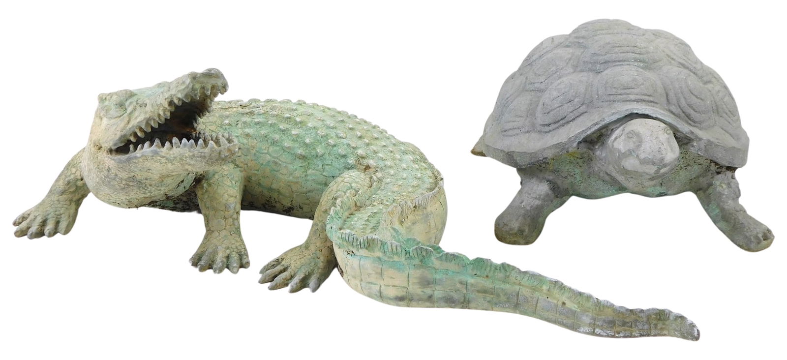 GARDEN: TWO CAST METAL PAINTED