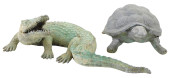 GARDEN: TWO CAST METAL PAINTED