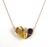 GARNET AND CITRINE PENDANT NEC