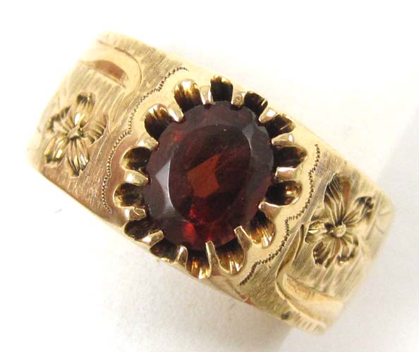 GARNET AND FOURTEEN KARAT GOLD