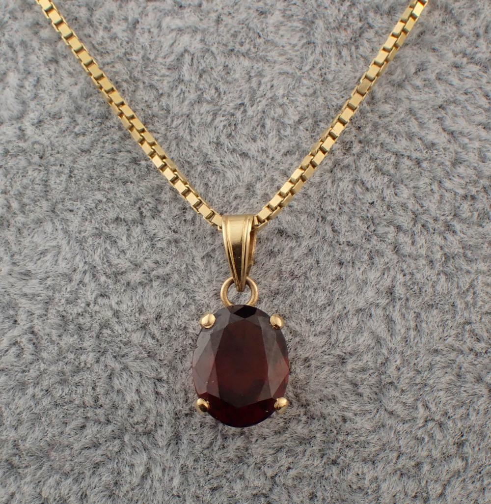 GARNET AND FOURTEEN KARAT GOLD