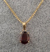 GARNET AND FOURTEEN KARAT GOLD