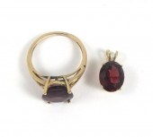 GARNET AND FOURTEEN KARAT GOLD