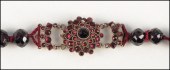 GARNET BEAD SINGLE STRAND NECK