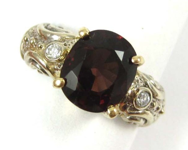 GARNET DIAMOND AND FOURTEEN KARAT