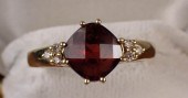 GARNET, DIAMOND AND GOLD RINGG