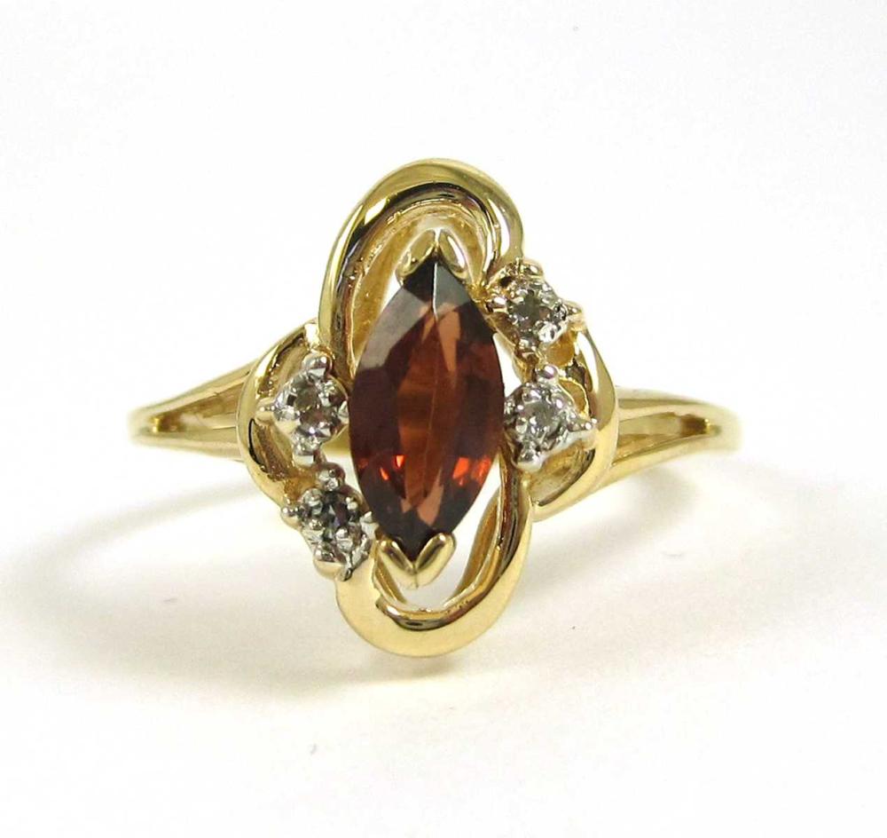 GARNET, DIAMOND AND TEN KARAT