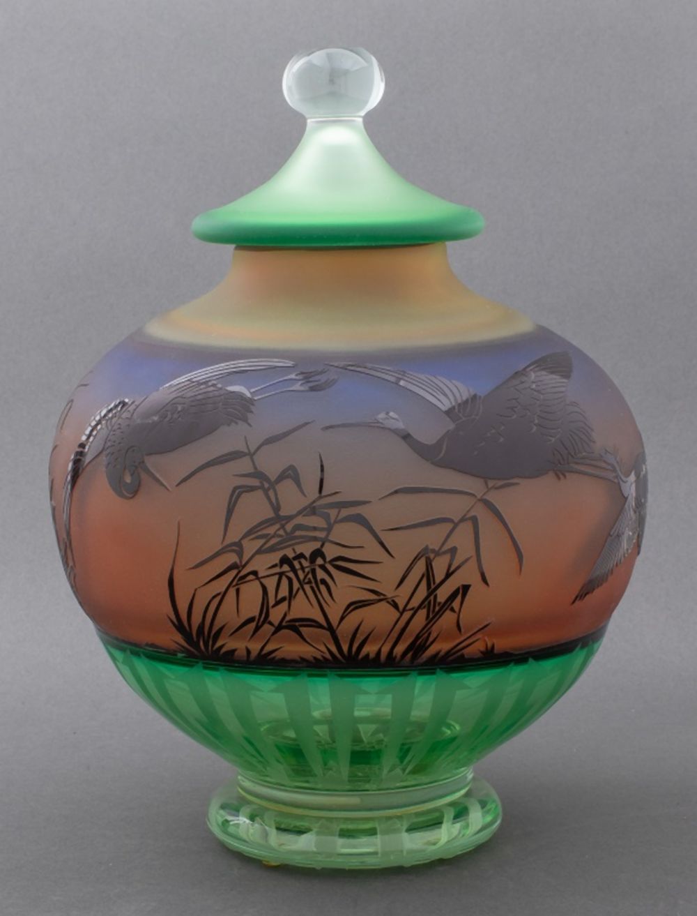 GARY GENETTI COVERED GLASS VASE